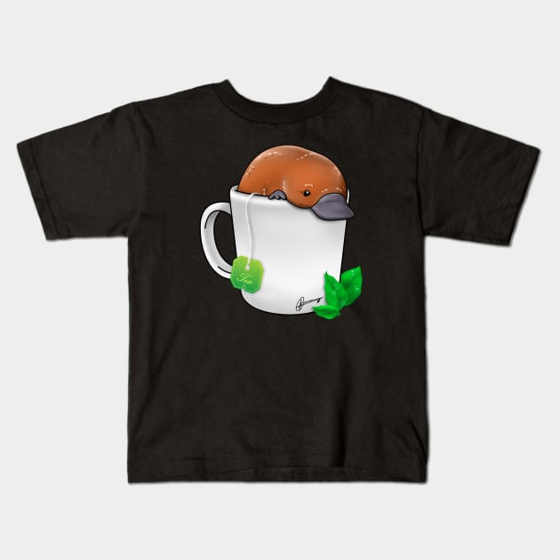 Pla-TEA-pus Kids T-Shirt by Akiraj